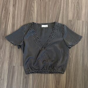 Urban Outfitters Black and White Polka Dot Blouse